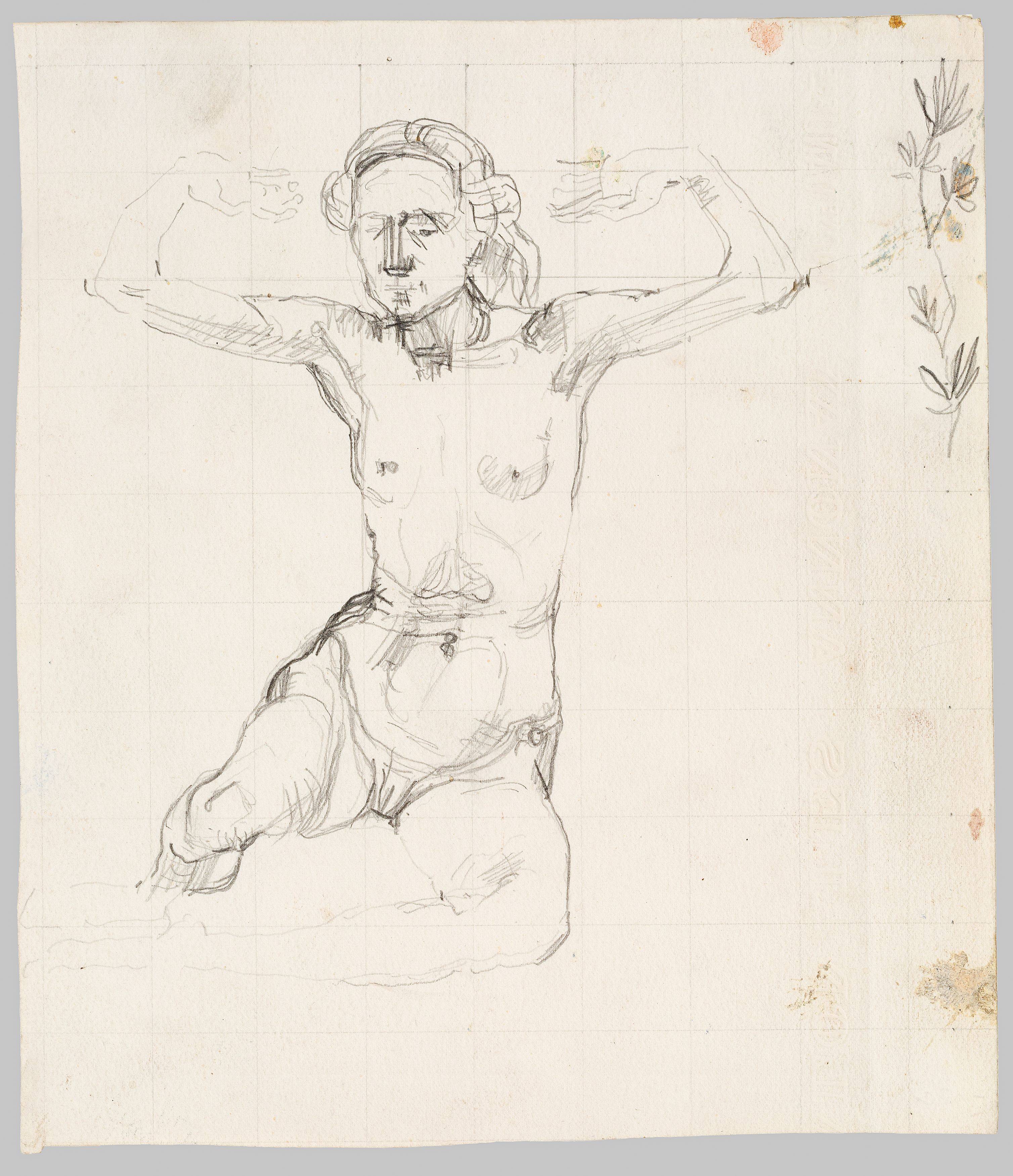 This picture shows the following artwork: Ferdinand Hodler. ”Erwachende (Studie zu ”Der Tag”)”. 1899.