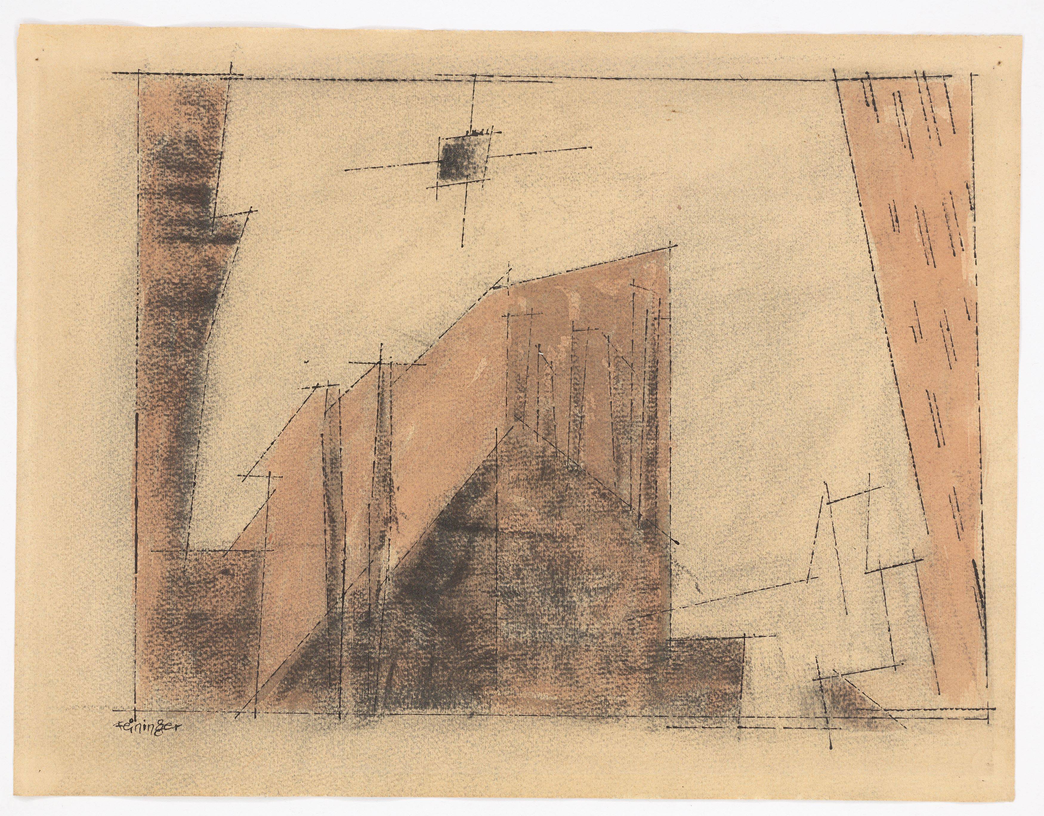 Auf diesem Bild ist das folgende Kunstwerk zu sehen: Lyonel Feininger. Stadt. 1931.