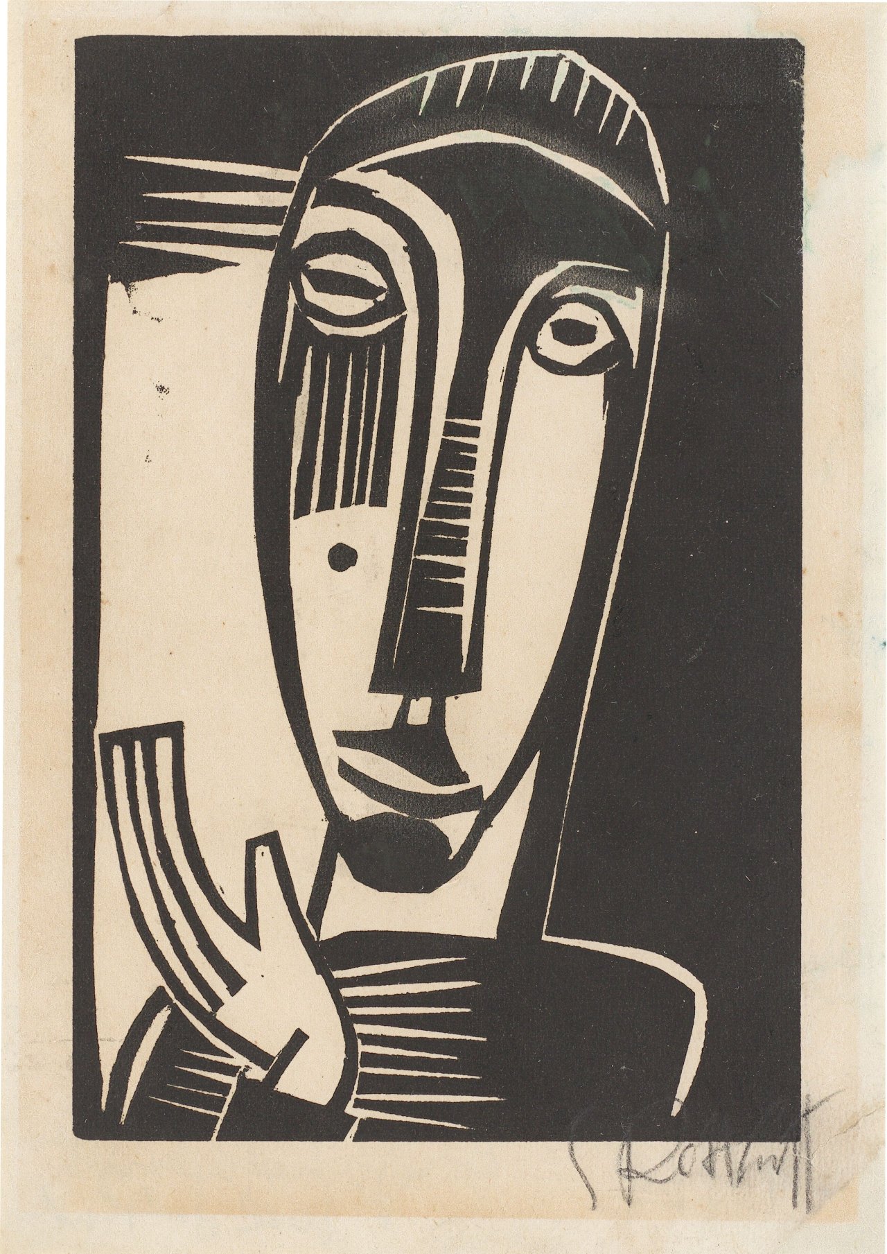 This picture shows the following artwork: Karl Schmidt-Rottluff. ”Kleine Prophetin”. 1919/20.