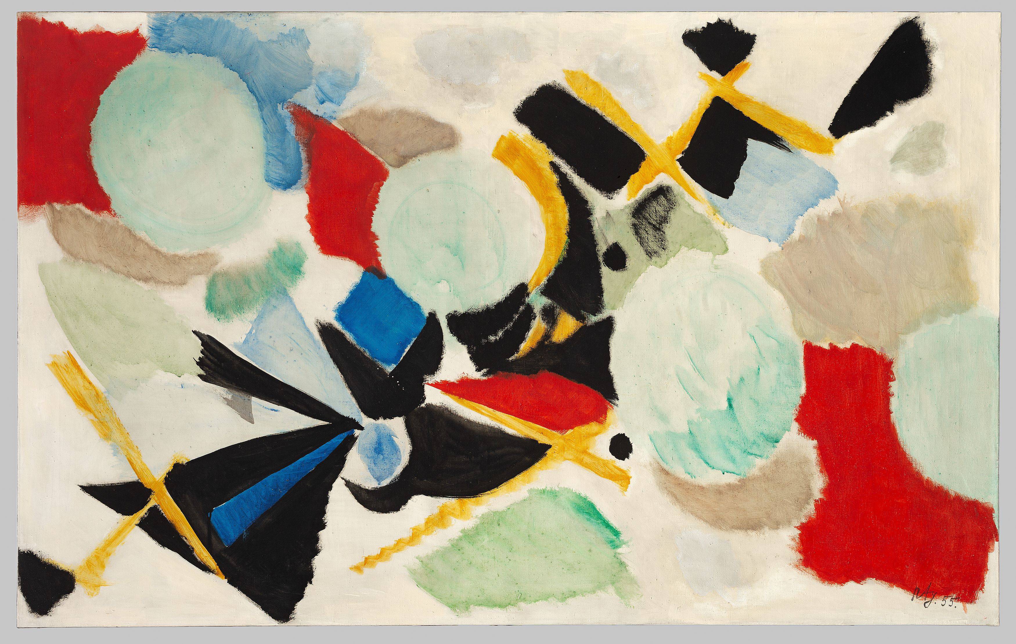 Auf diesem Bild ist das folgende Kunstwerk zu sehen: Ernst Wilhelm Nay. „In gelber Begleitung“. 1955.
