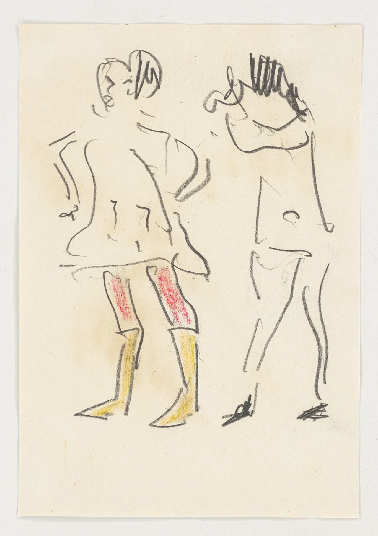 This picture shows the following artwork: Erich Heckel. Figure drawing. Circa 1910.