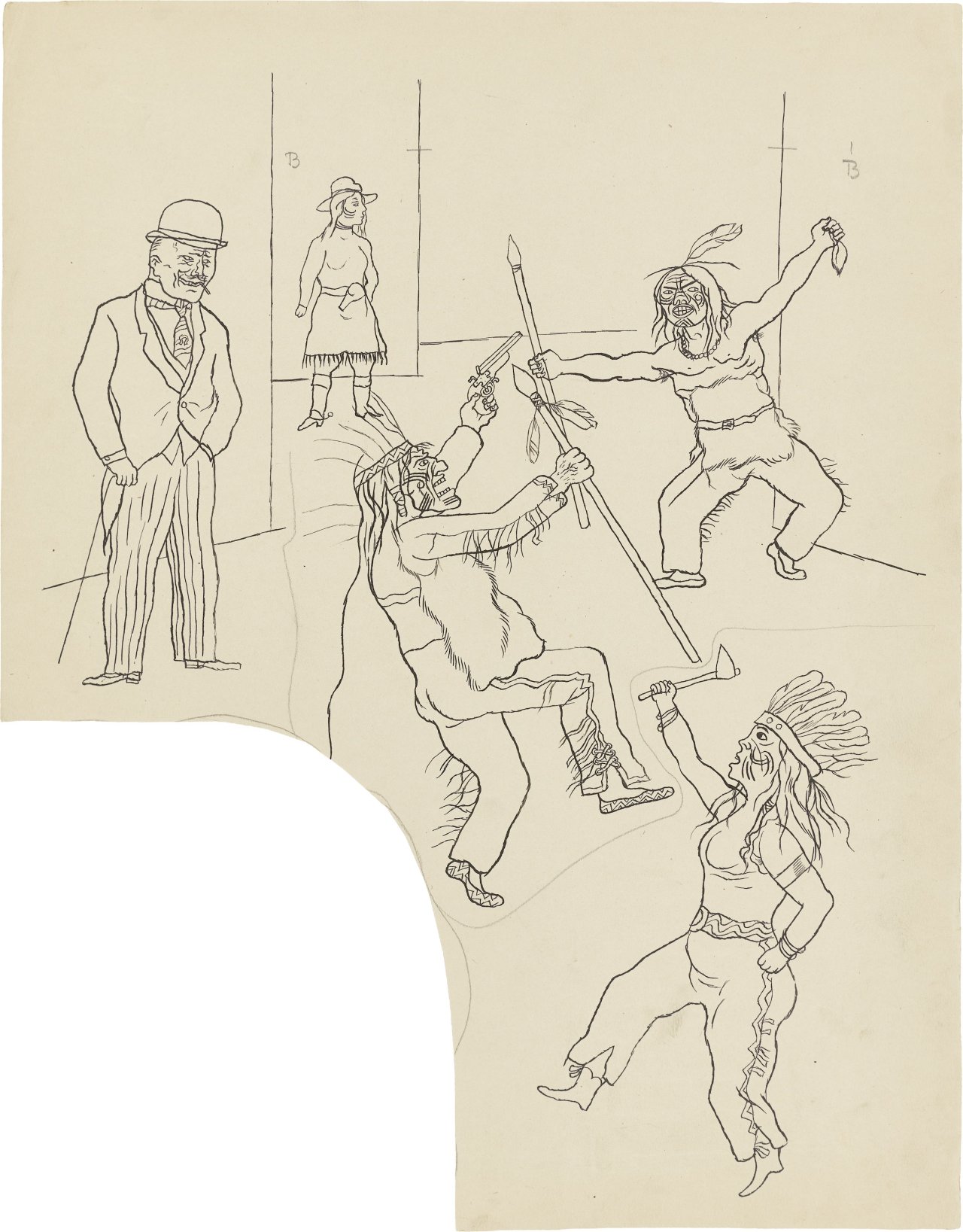 This picture shows the following artwork: George Grosz. Amerika. Circa 1922.