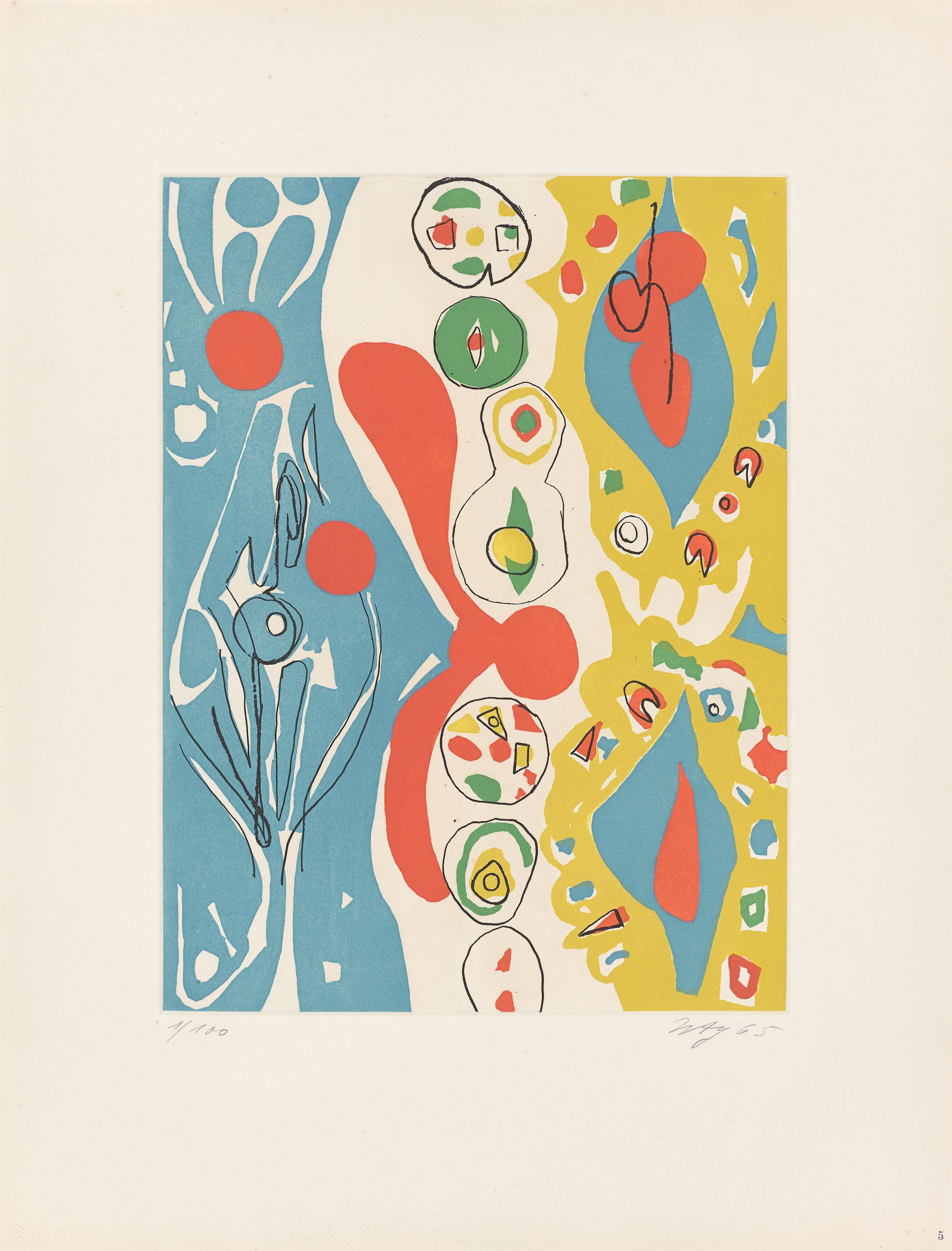 Auf diesem Bild ist das folgende Kunstwerk zu sehen: Ernst Wilhelm Nay. „Sechs Aquatinten“. 1965.