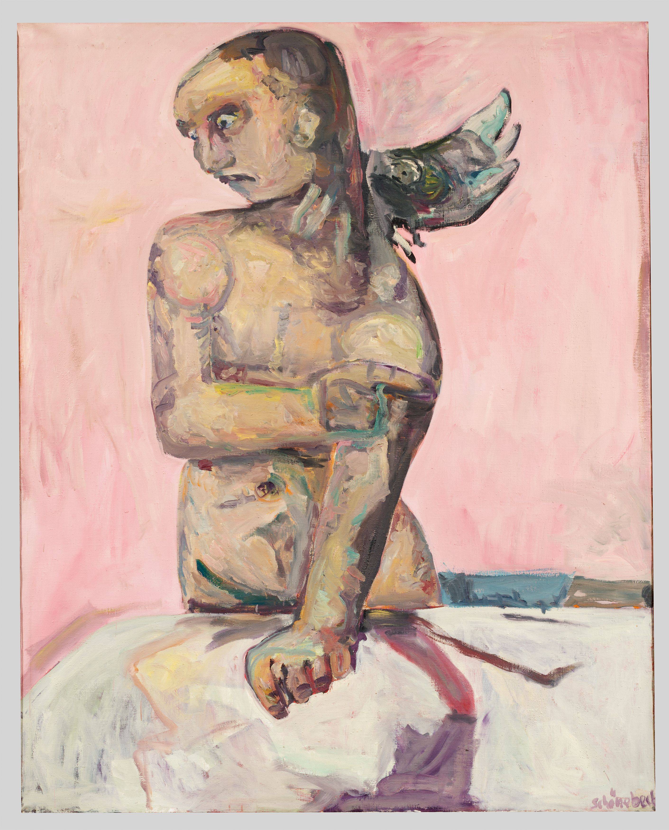 Auf diesem Bild ist das folgende Kunstwerk zu sehen: Eugen Schönebeck. „Figur mit Vogel I“. 1963/64.