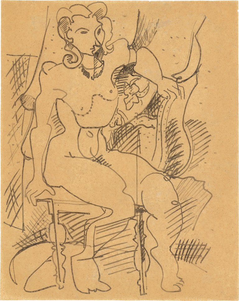 Auf diesem Bild ist das folgende Kunstwerk zu sehen: „Sitzender Akt“. Um 1926.