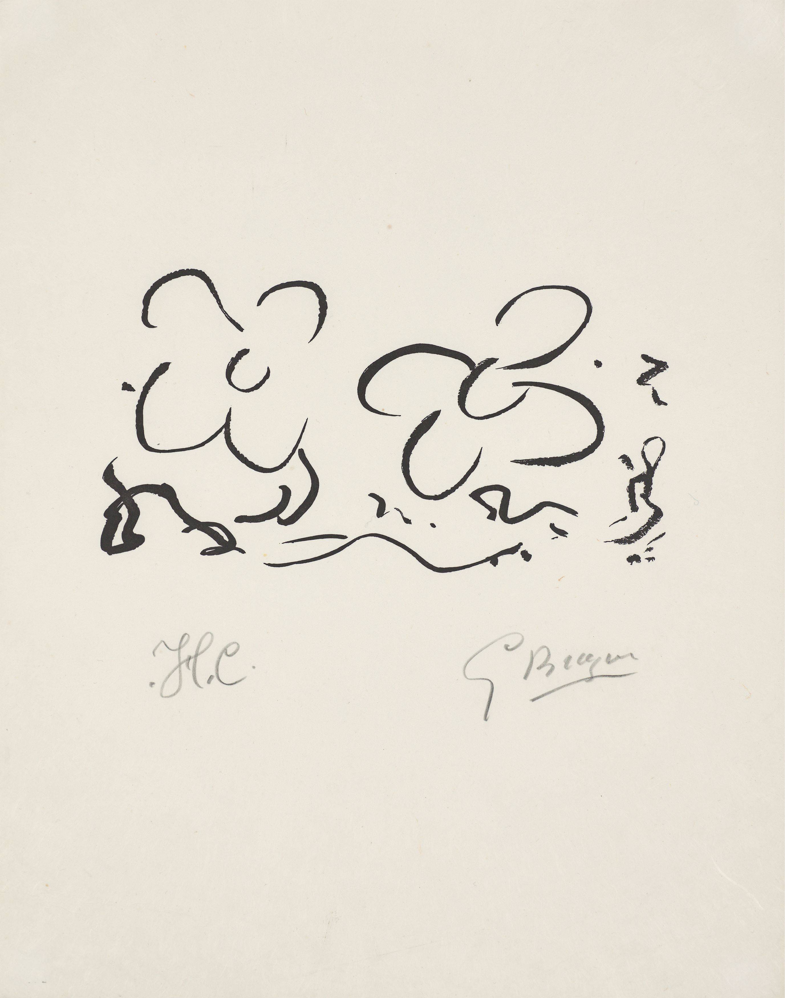 This picture shows the following artwork: Georges Braque. From: ”Si je mourais là-bas”. 1962.