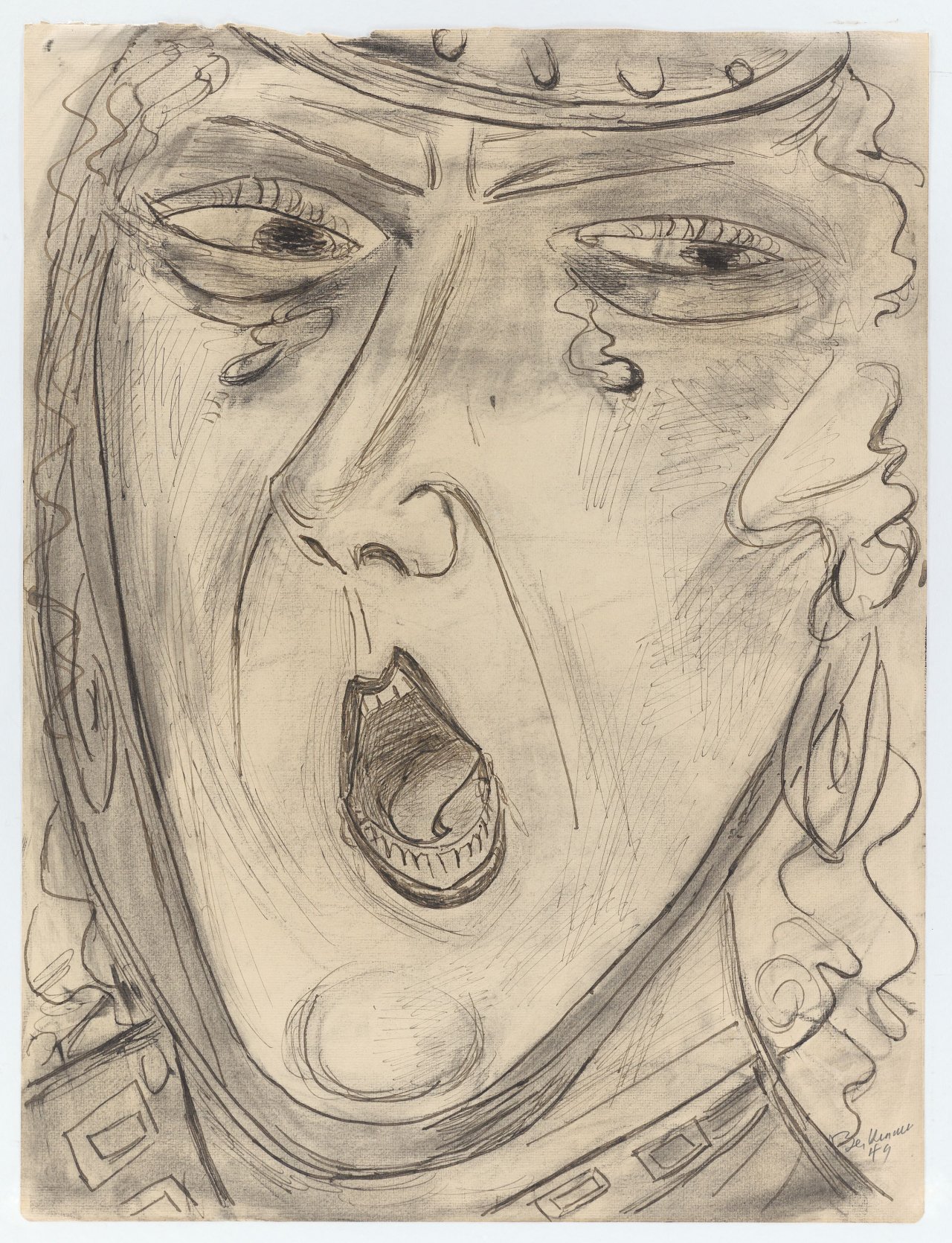 This picture shows the following artwork: Max Beckmann. ”Schreiende Kriemhild”. 1949.