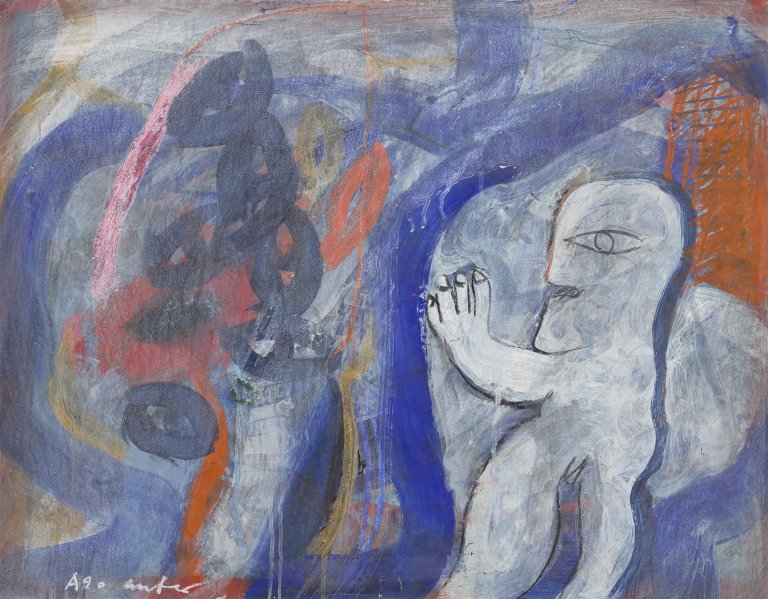 Auf diesem Bild ist das folgende Kunstwerk zu sehen: Horst Antes. Ohne Titel. 1962/63.