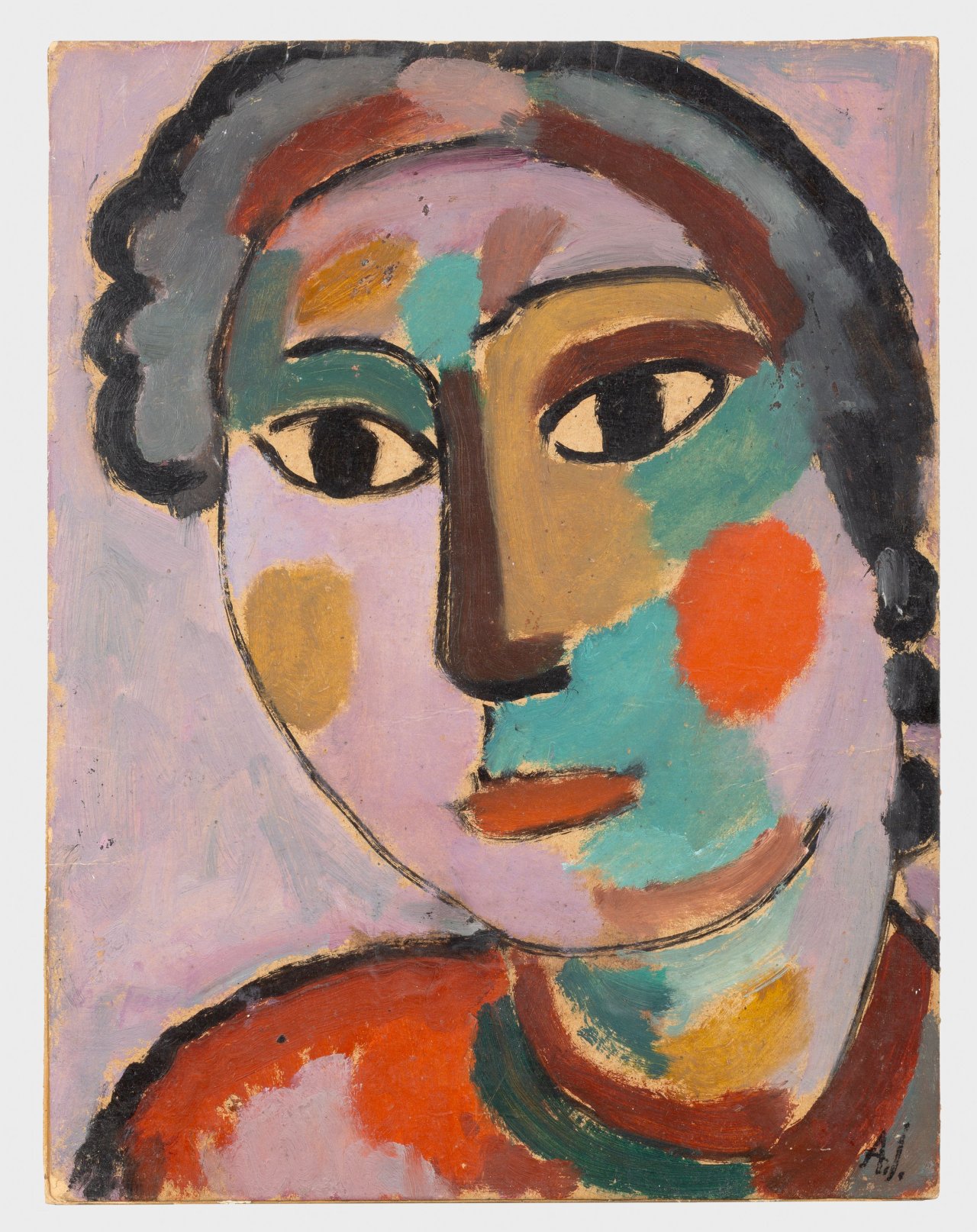Auf diesem Bild ist das folgende Kunstwerk zu sehen: Alexej von Jawlensky. „Mädchenkopf“. Um 1916.