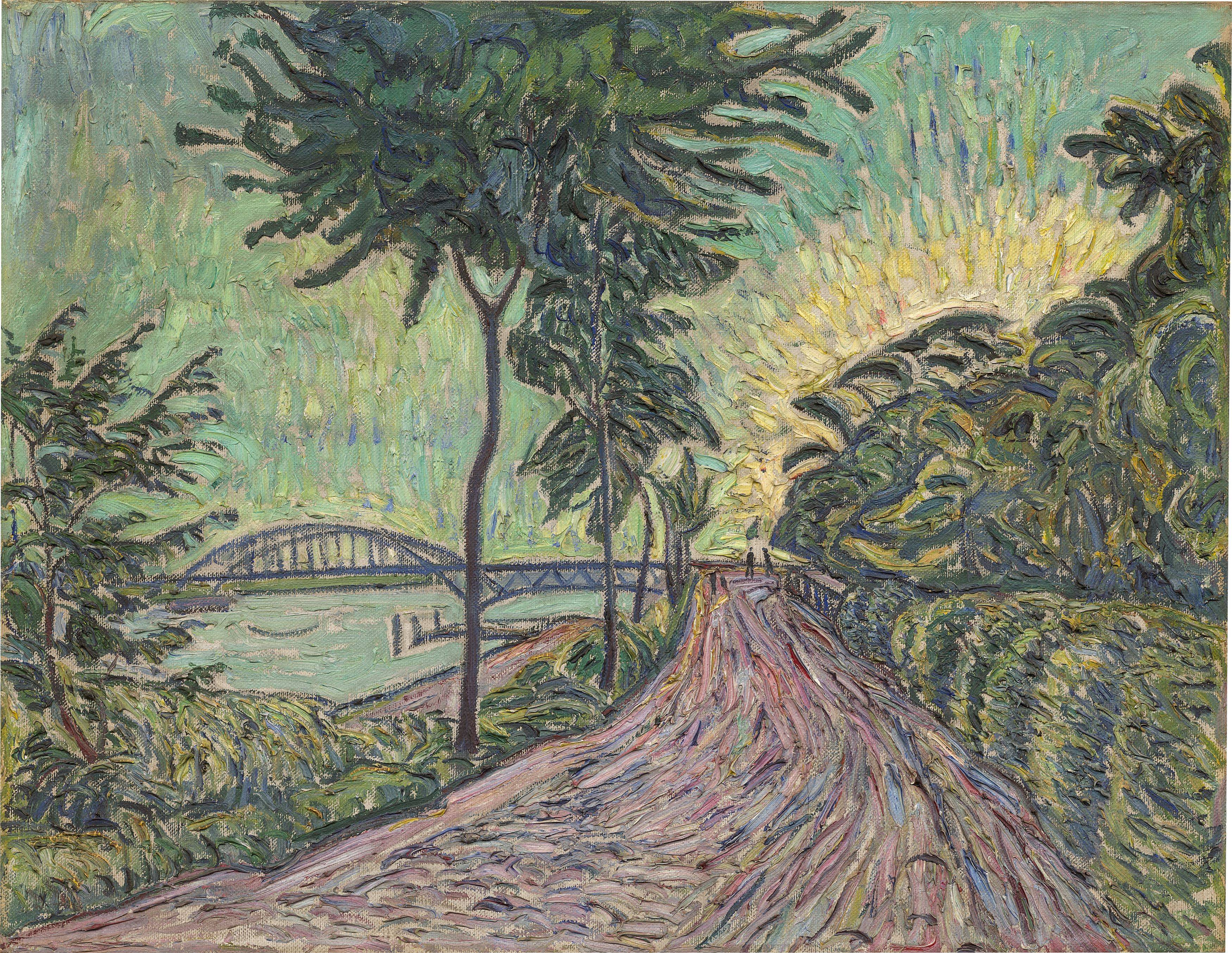 This picture shows the following artwork: Theo von Brockhusen. Havel Bridge at Baumgartenbrück. Circa 1913/14.