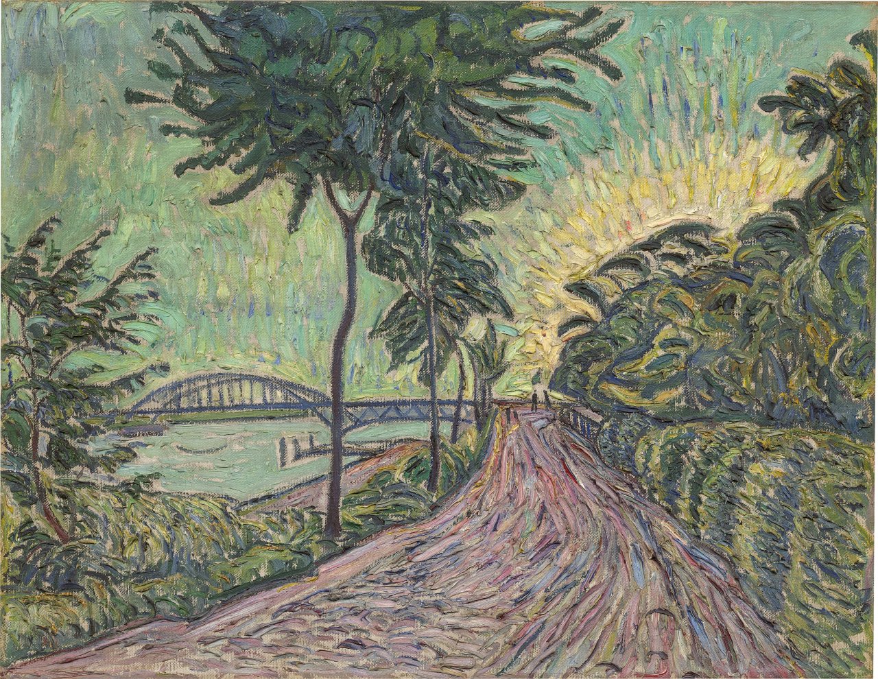 This picture shows the following artwork: Theo von Brockhusen. Havel Bridge at Baumgartenbrück. Circa 1913/14.