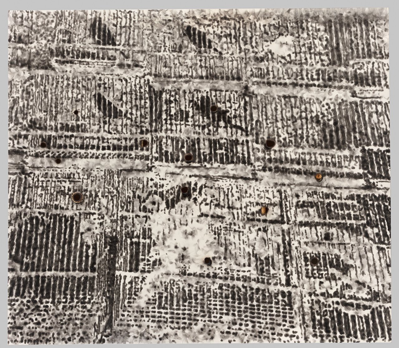Auf diesem Bild ist das folgende Kunstwerk zu sehen: Jiří Georg Dokoupil. „Pajaros con agujeros“. 1989.