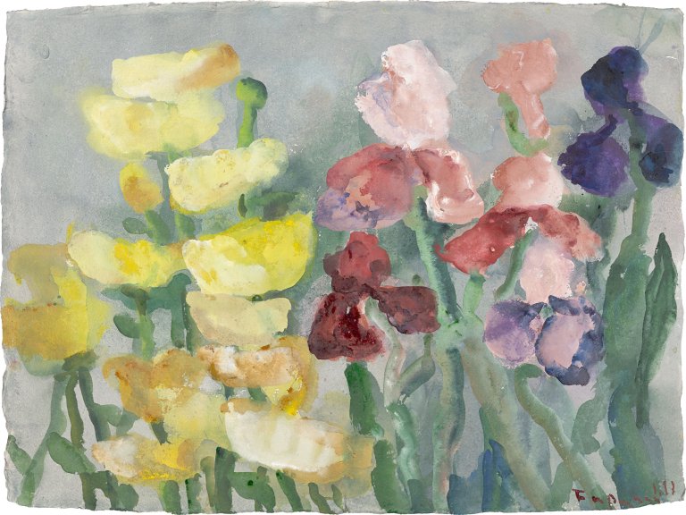 This picture shows the following artwork: Klaus Fußmann. Gladioli. 1997.