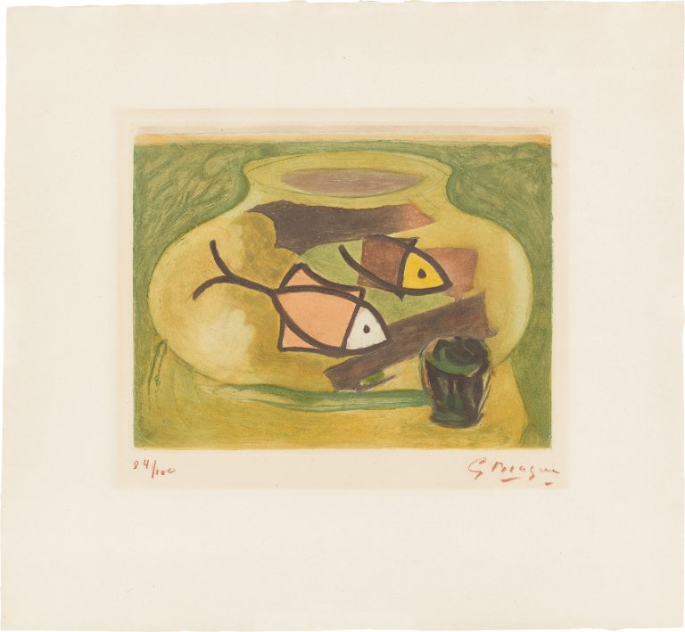 Auf diesem Bild ist das folgende Kunstwerk zu sehen: Georges Braque. „L'aquarium“. 1950.