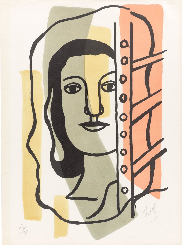 Auf diesem Bild ist das folgende Kunstwerk zu sehen: Fernand Léger. „Tête de femme“. 1949.