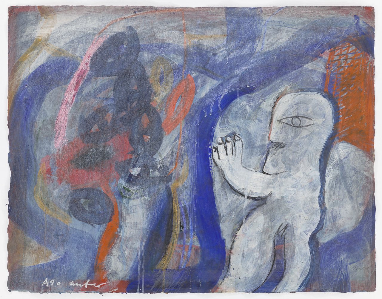Auf diesem Bild ist das folgende Kunstwerk zu sehen: Horst Antes. Ohne Titel. 1962/63.