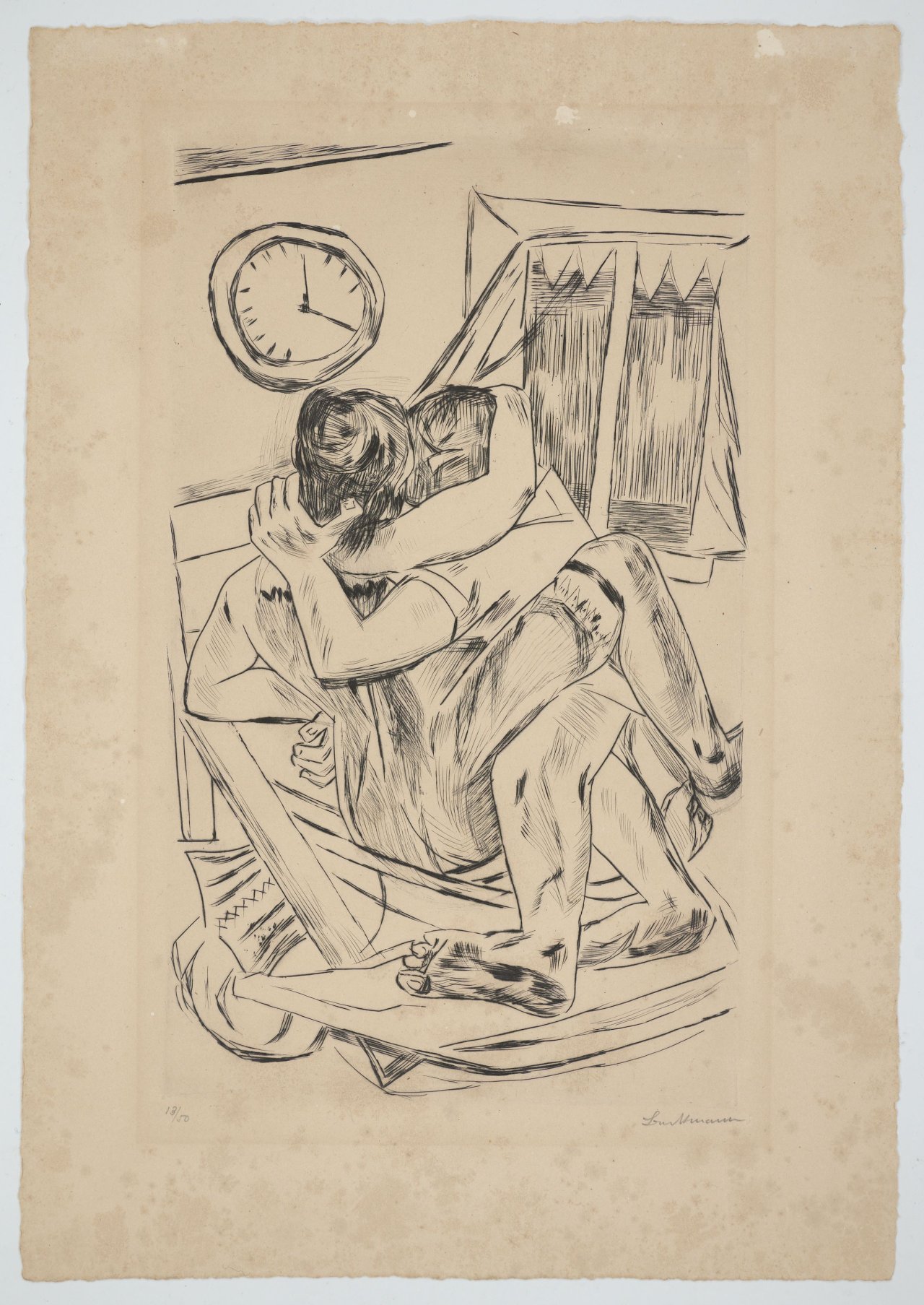 This picture shows the following artwork: Max Beckmann. ”Umarmung”. 1922.