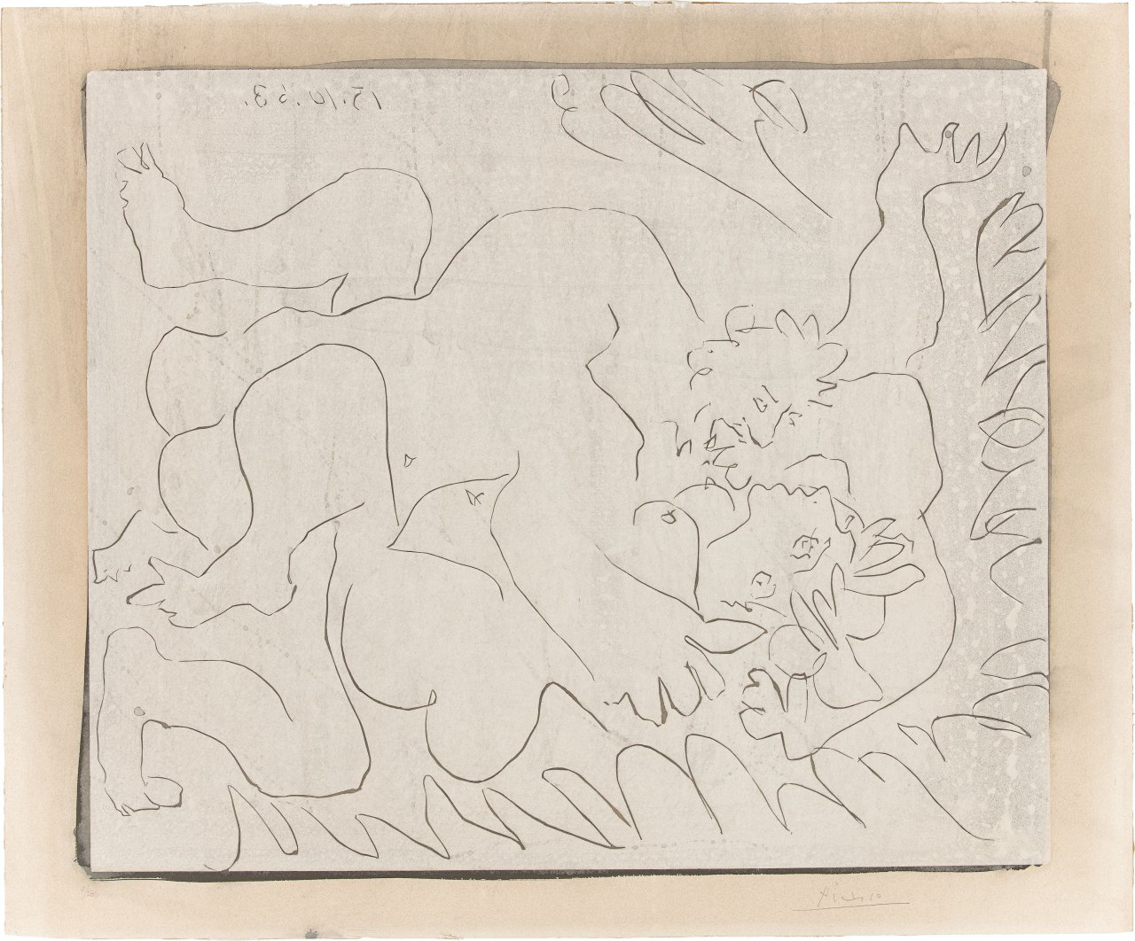 Auf diesem Bild ist das folgende Kunstwerk zu sehen: Pablo Picasso. „Entreinte. I“. 1963.