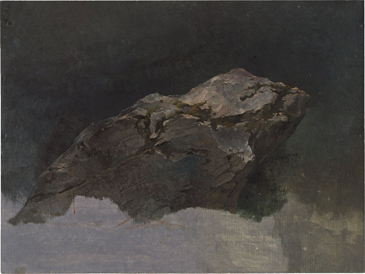 This picture shows the following artwork: Friedrich Gauermann. Study of a Grey Stone.