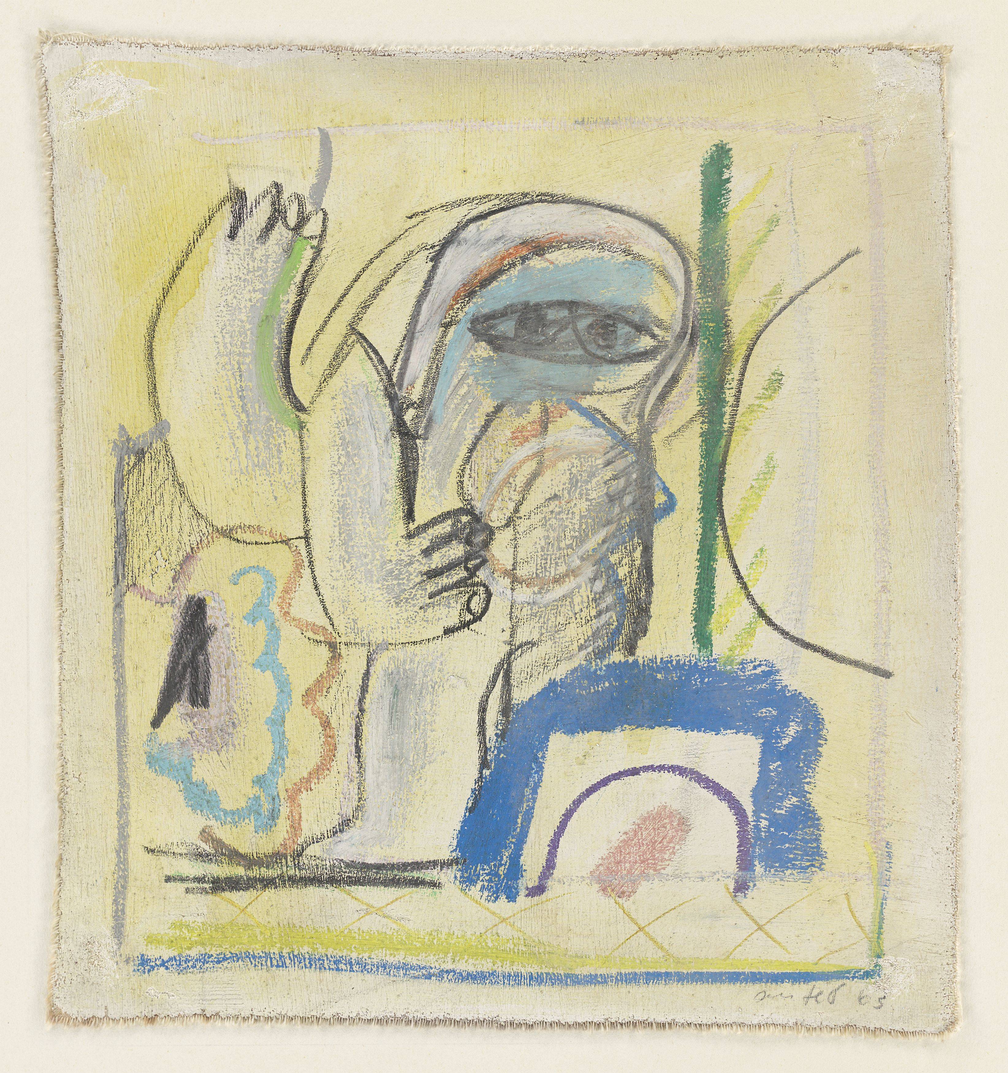 Auf diesem Bild ist das folgende Kunstwerk zu sehen: Horst Antes. Ohne Titel. 1963.