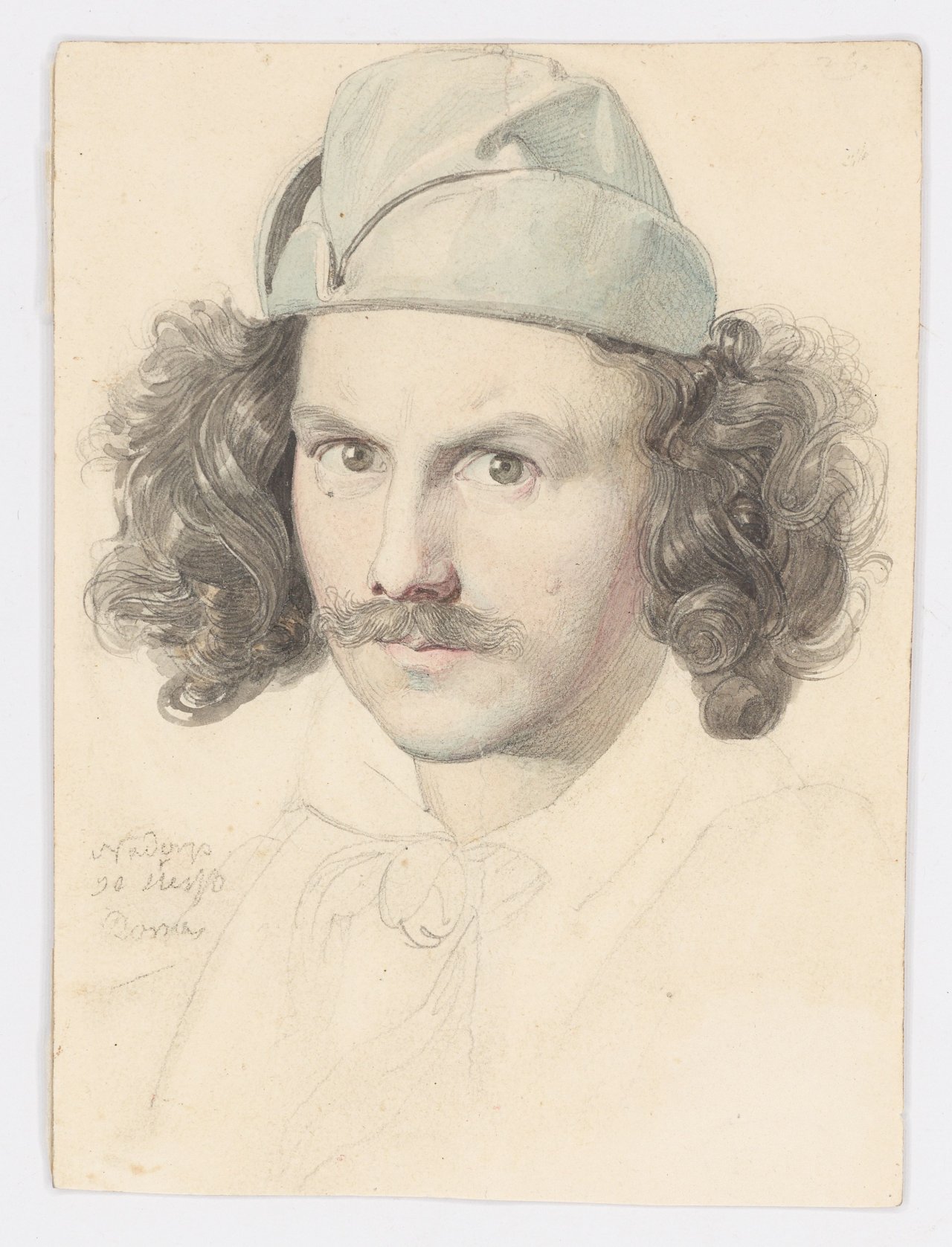 This picture shows the following artwork: Franz Johann Heinrich Nadorp. Self-portrait in Rome. Circa 1830.