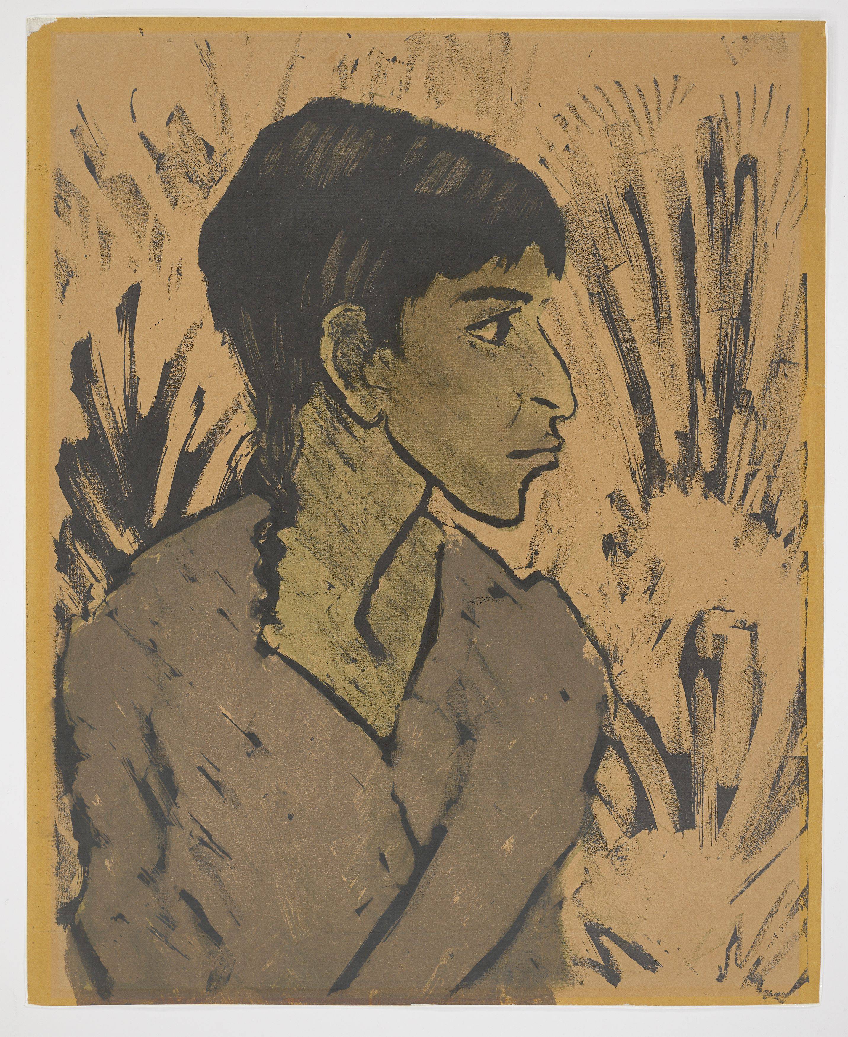 This picture shows the following artwork: Otto Mueller. ”Zigeunerin im Profil”. 1926/27.