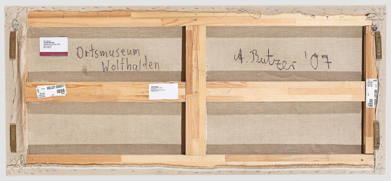 This picture shows the following artwork: André Butzer. Untitled (mit N-Haus). 2007.