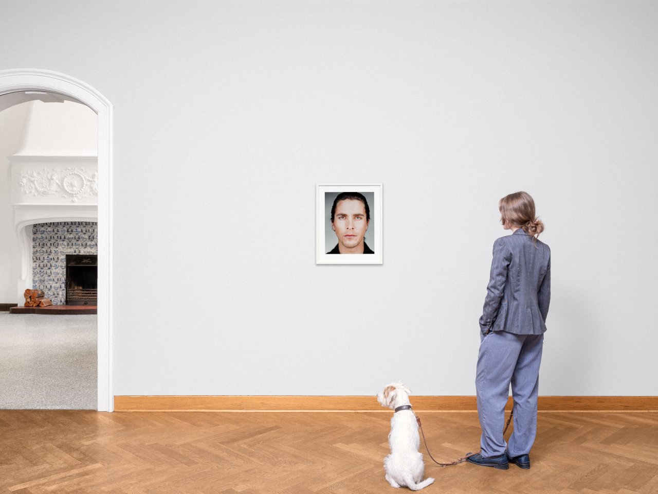 This picture shows the following artwork: Martin Schoeller. Christian Bale. 2000.