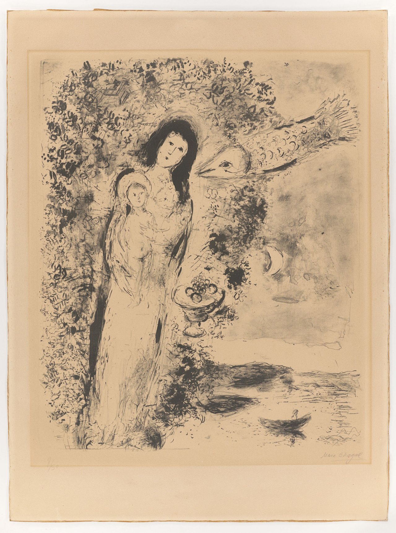 Auf diesem Bild ist das folgende Kunstwerk zu sehen: Marc Chagall. „Vierge aux poissons“. 1951.