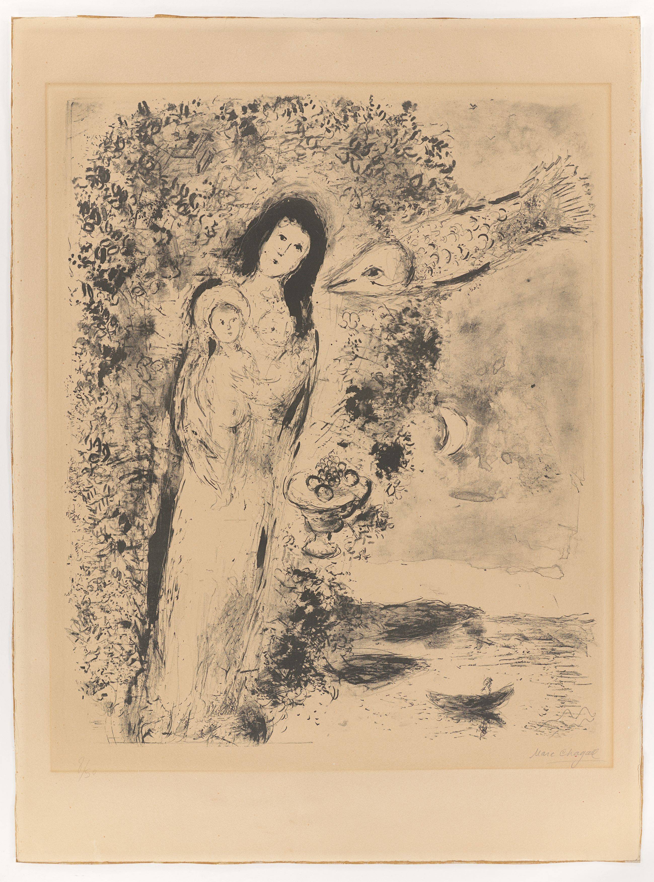 Auf diesem Bild ist das folgende Kunstwerk zu sehen: Marc Chagall. „Vierge aux poissons“. 1951.