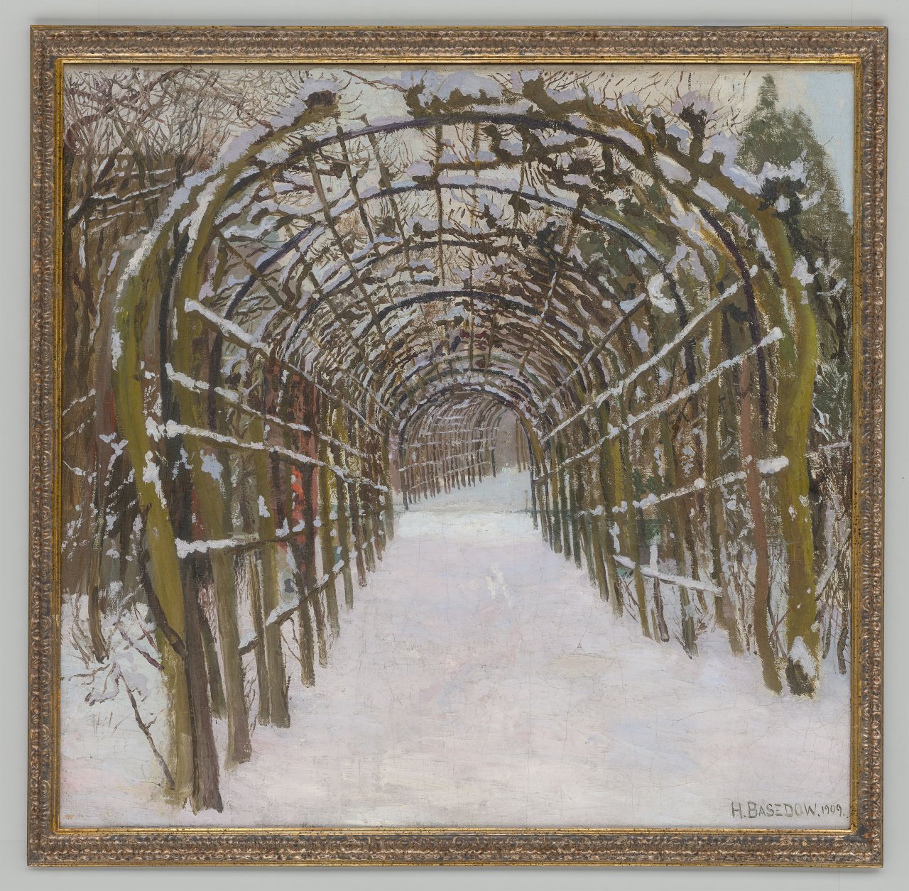 This picture shows the following artwork: Heinrich Basedow the Elder. Snow-Covered Pergola in the Park of Sanssouci Palace. 1909.