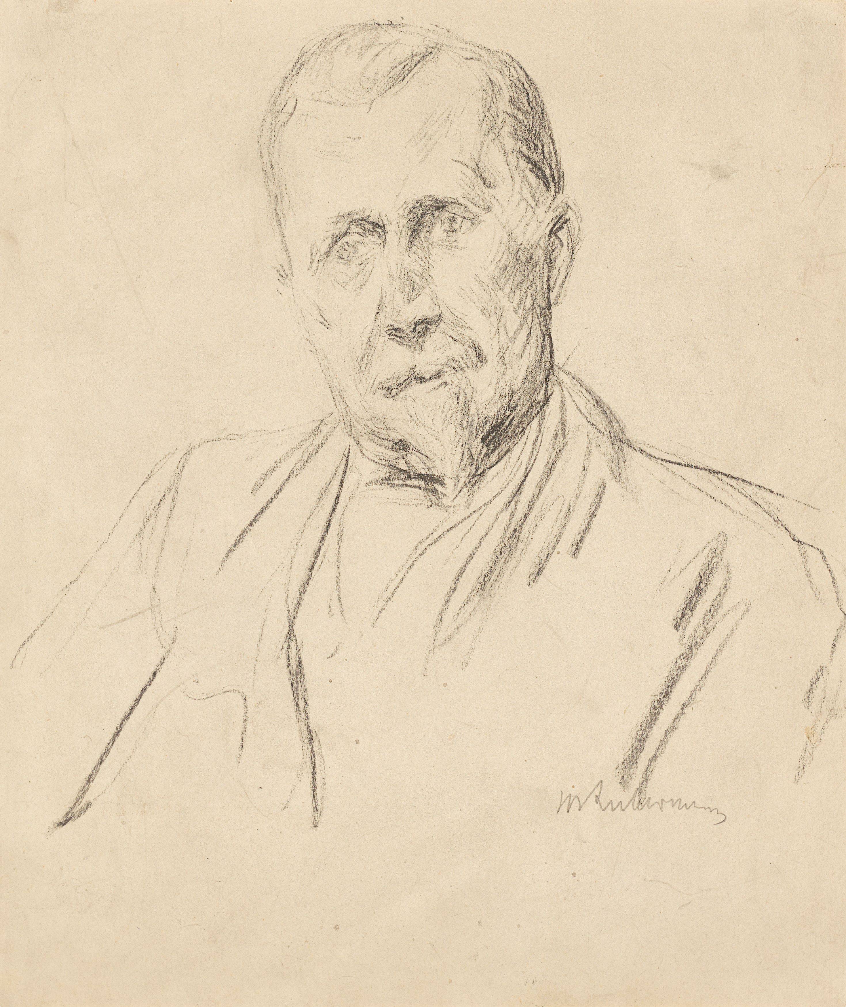 This picture shows the following artwork: Max Liebermann. Heinrich Mann, bust portrait. Circa 1930.