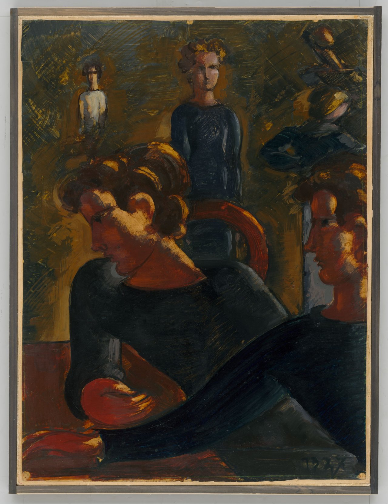This picture shows the following artwork: Oskar Schlemmer. ”Szene am Tisch II”. 1937.