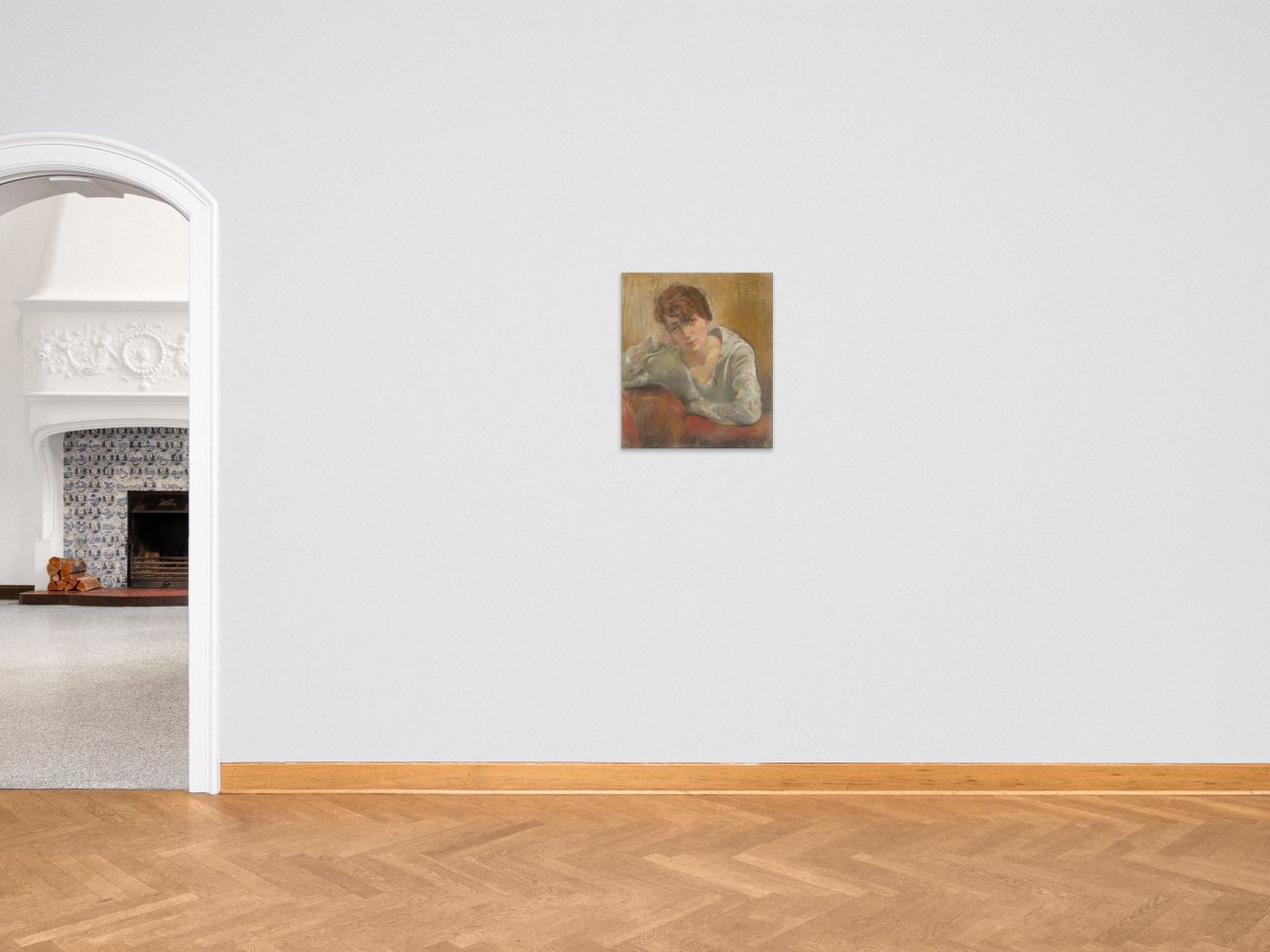 This picture shows the following artwork: Willy Jaeckel. ”Mädchen mit gemusterter Bluse”. 1925.