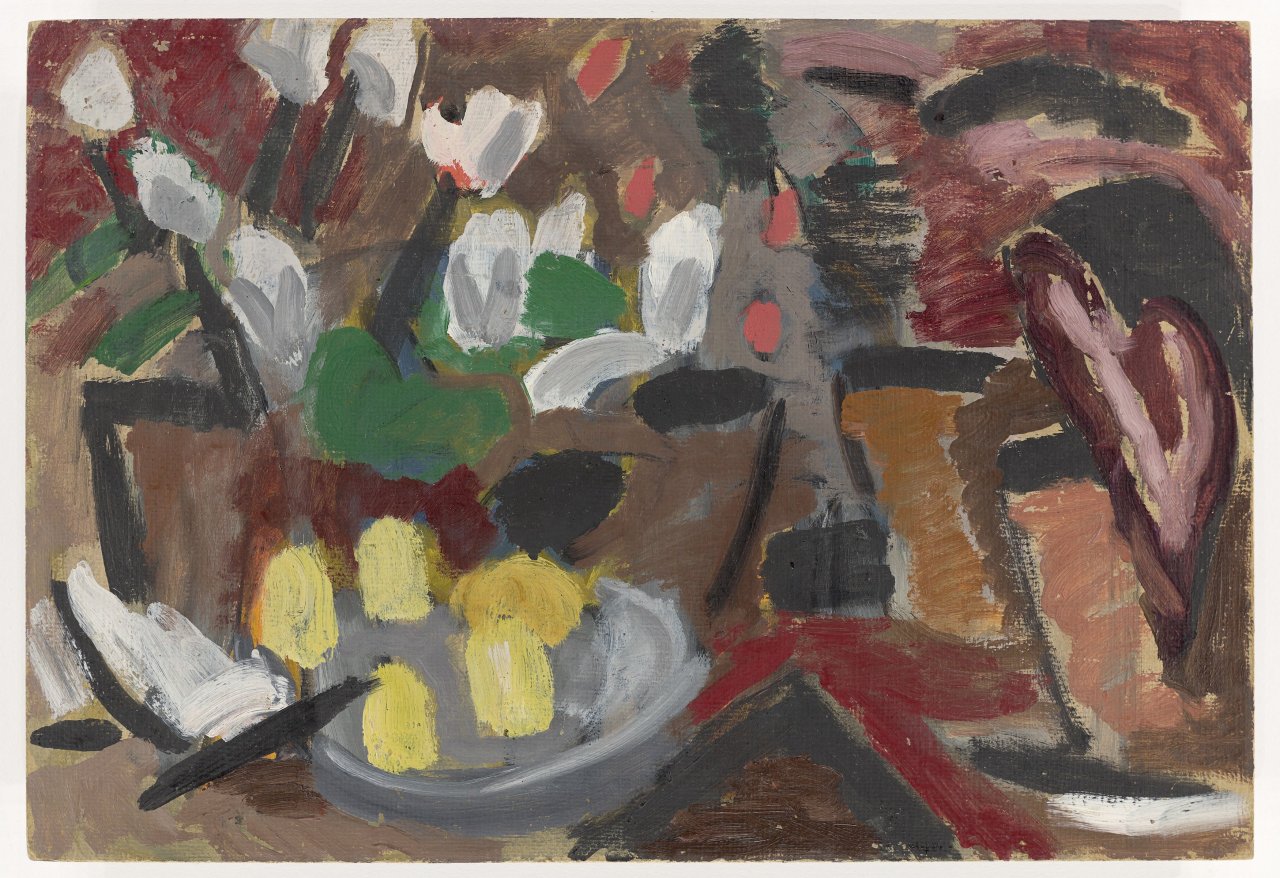 This picture shows the following artwork: Gabriele Münter. ”Blumentisch”. 1911.