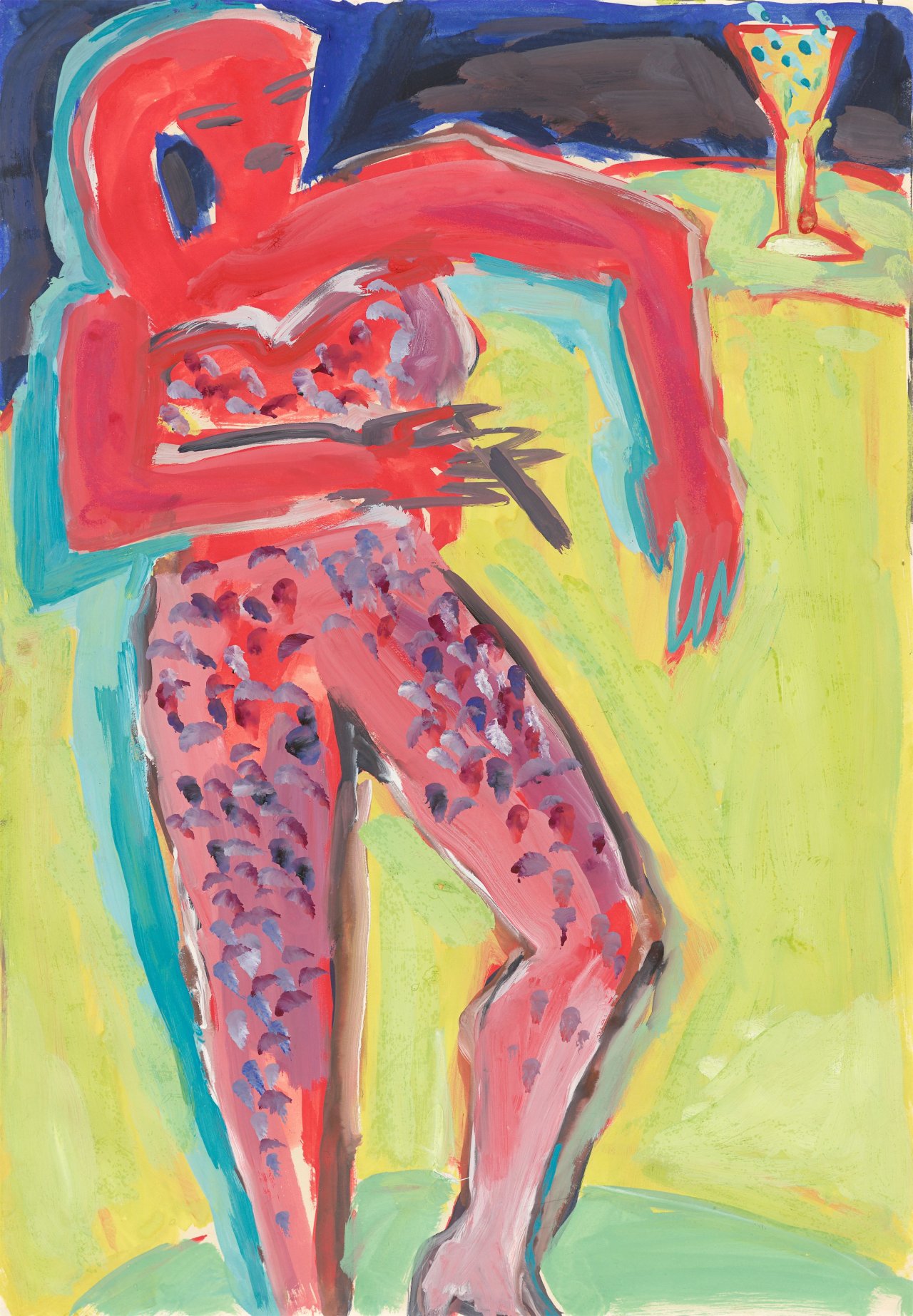 This picture shows the following artwork: Elvira Bach. An der Bar (at the bar). 1982.