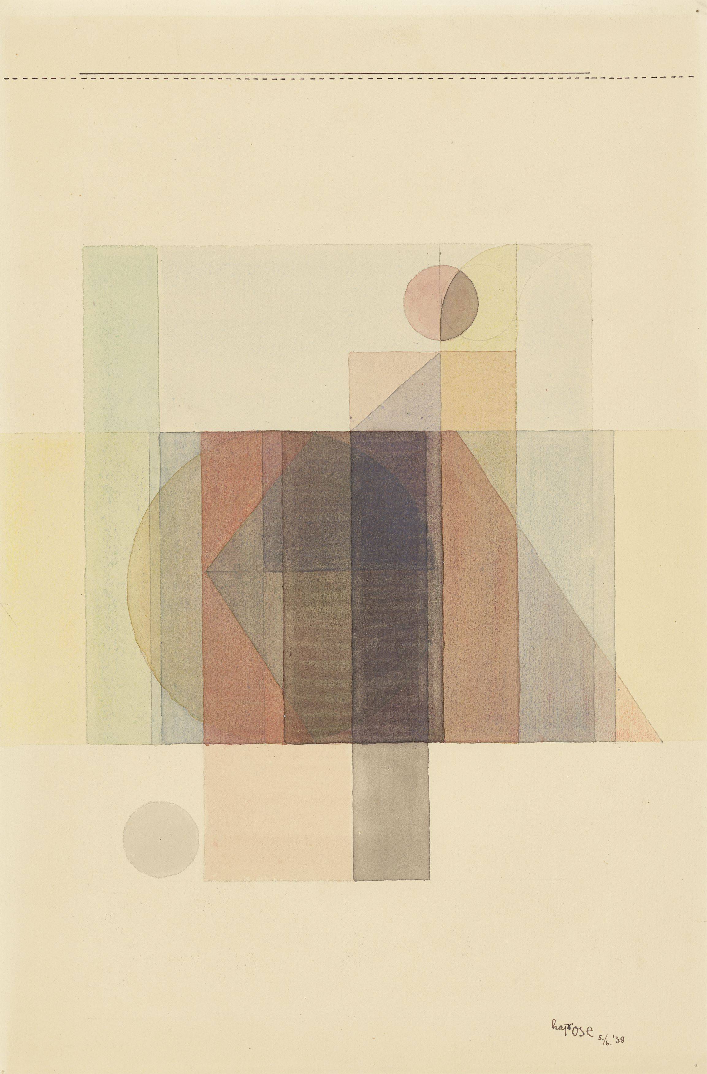 This picture shows the following artwork: Hajo Rose. Colour study. 1938.