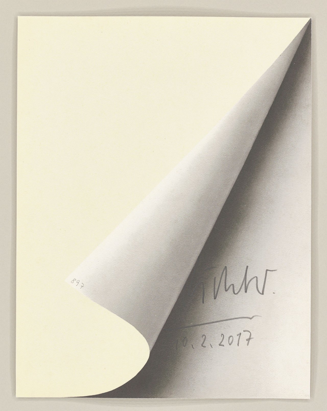 Auf diesem Bild ist das folgende Kunstwerk zu sehen: Gerhard Richter. „Blattecke“. 1967/2017.