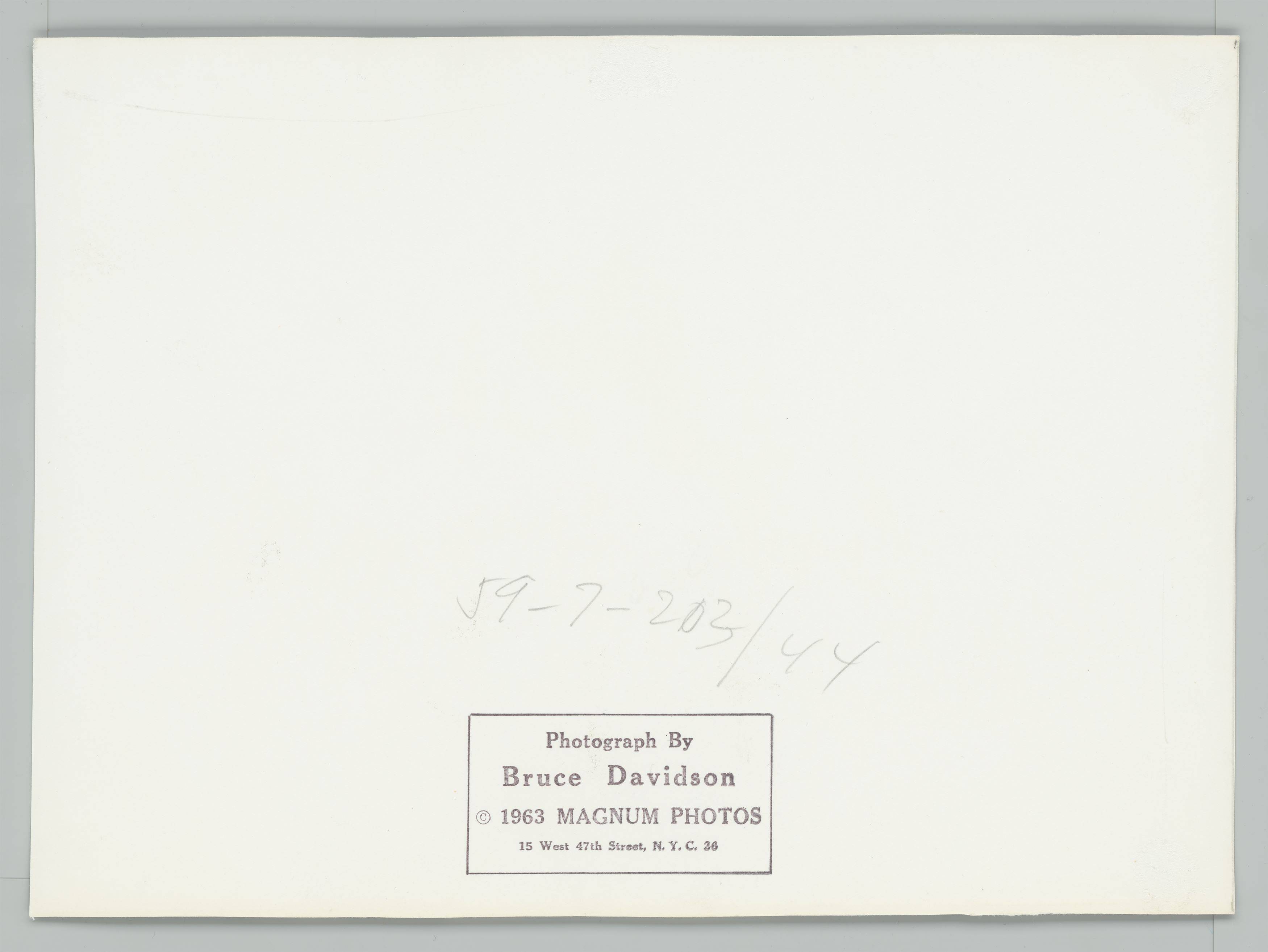 This picture shows the following artwork: Bruce Davidson. New York City, from the series: ”Brooklyn Gang”. 1959.