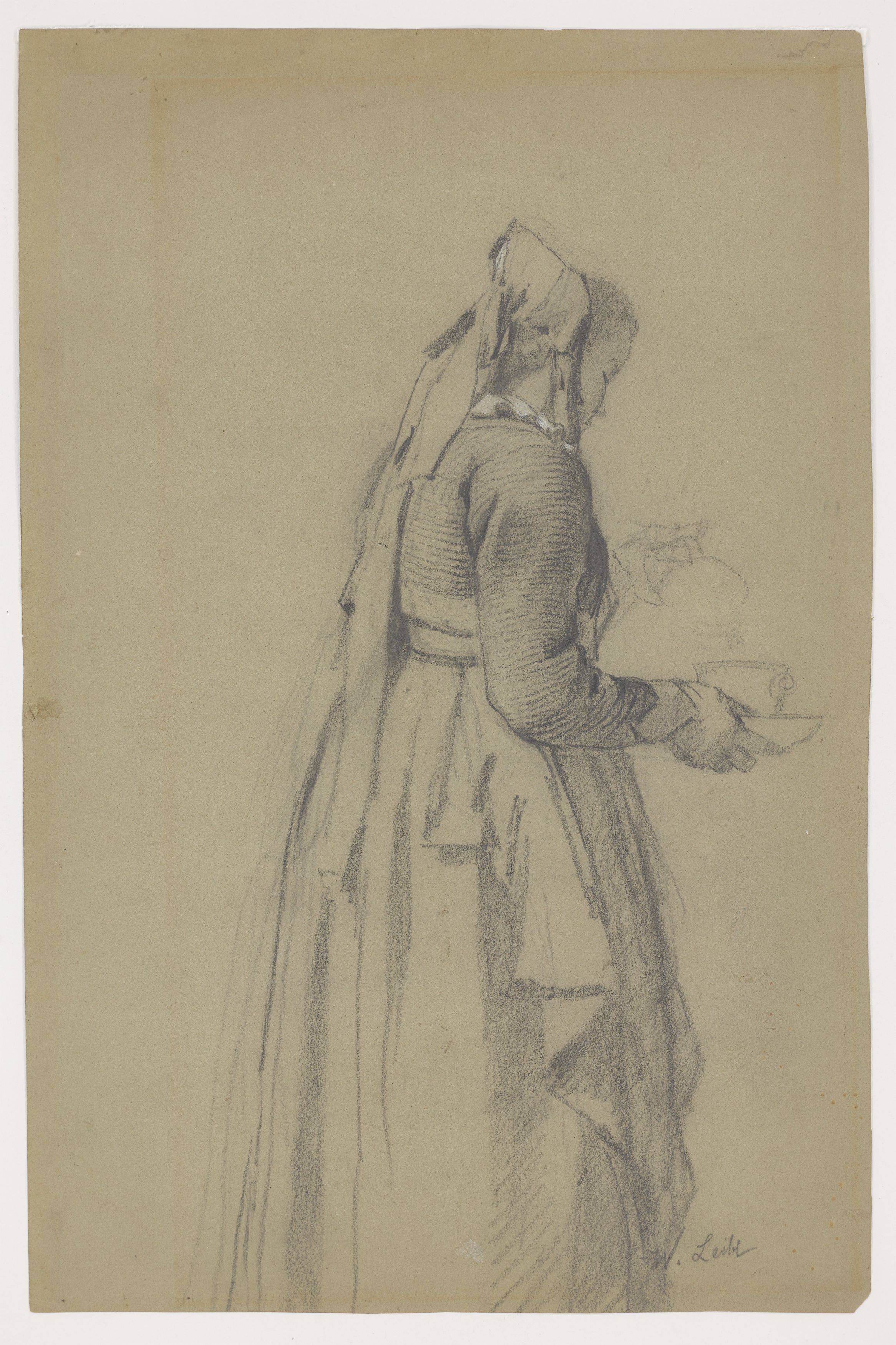 This picture shows the following artwork: Wilhelm Leibl. ”Mädchen mit Tasse”. Circa 1868/71.
