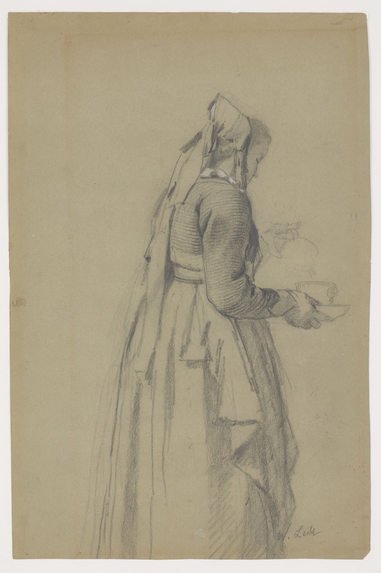 This picture shows the following artwork: Wilhelm Leibl. ”Mädchen mit Tasse”. Circa 1868/71.