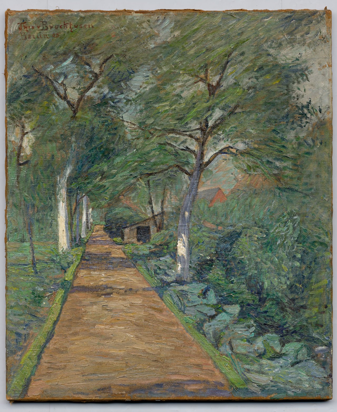 This picture shows the following artwork: Theo von Brockhusen. Landscape with path. 1905.