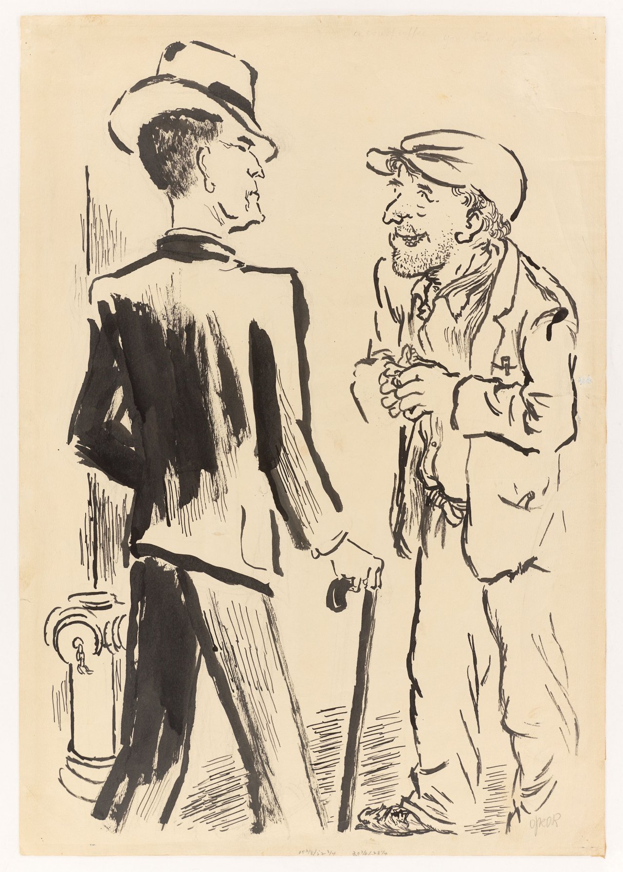 Auf diesem Bild ist das folgende Kunstwerk zu sehen: George Grosz. „Herr und Bettler“.