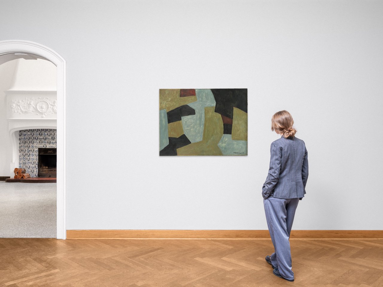 This picture shows the following artwork: Serge Poliakoff. ”Composition abstraite”. 1962.