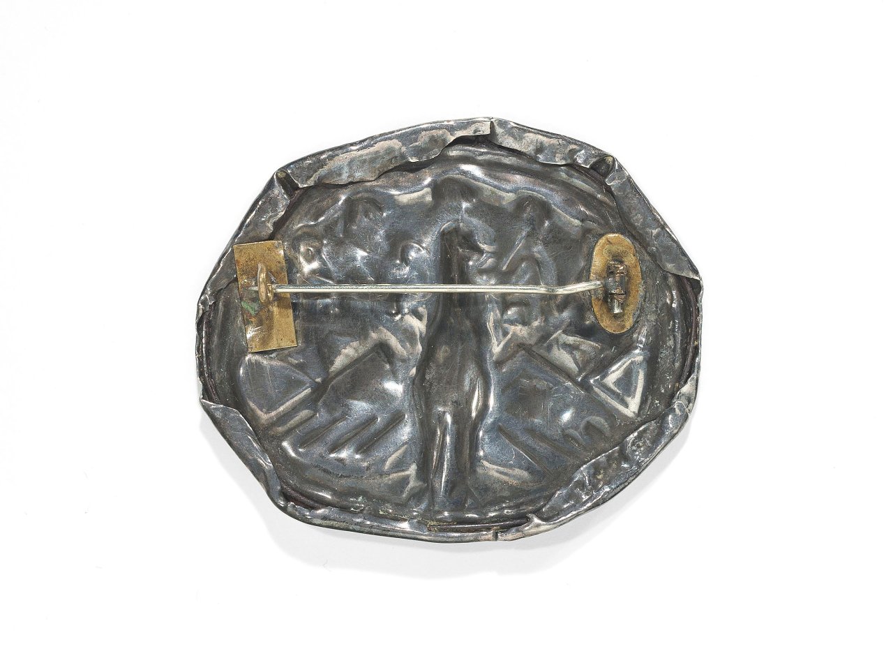 This picture shows the following artwork: Erich Heckel. Brooch with peacock motif. 1911.