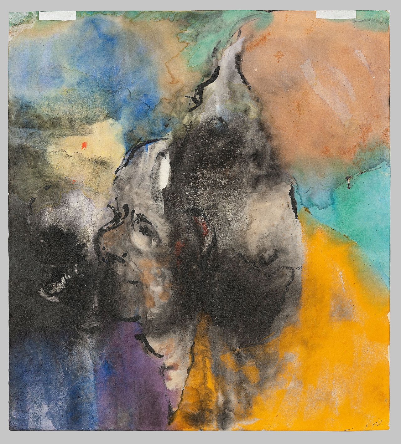 Auf diesem Bild ist das folgende Kunstwerk zu sehen: Emil Nolde. „Kritiker (Zuschauer)“. Vor 1932.