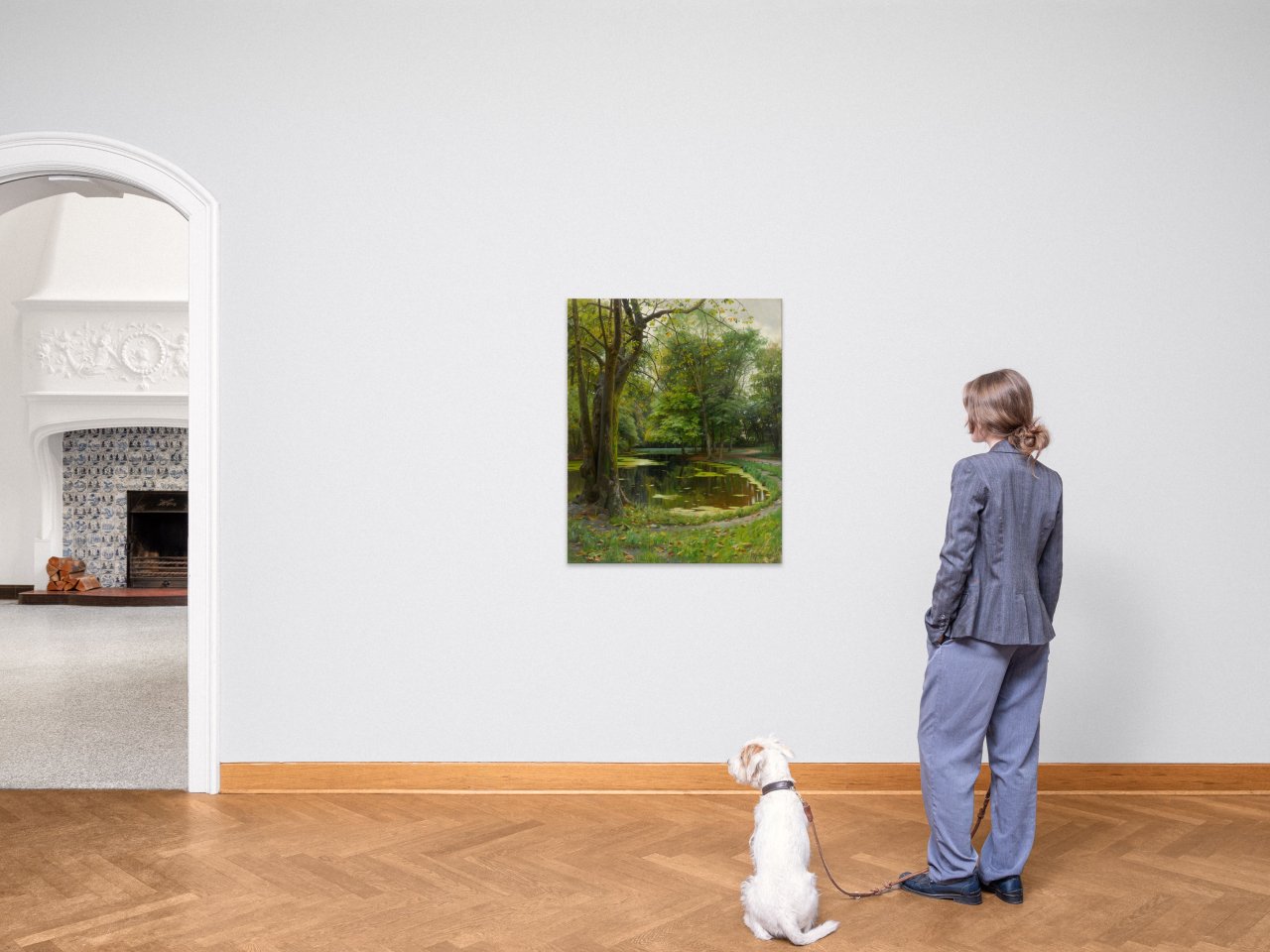 This picture shows the following artwork: Peder Mønsted. ”Sommertag im Hofgarten”. 1901.