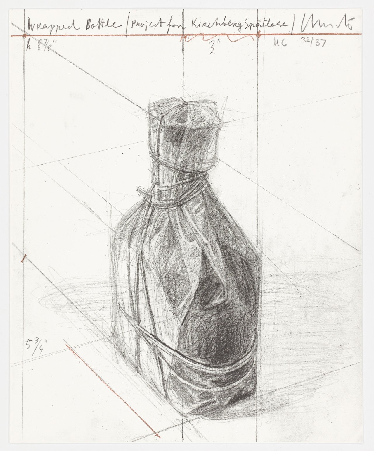 Auf diesem Bild ist das folgende Kunstwerk zu sehen:  Christo und Jeanne-Claude. „Wrapped Bottle“. 2002.