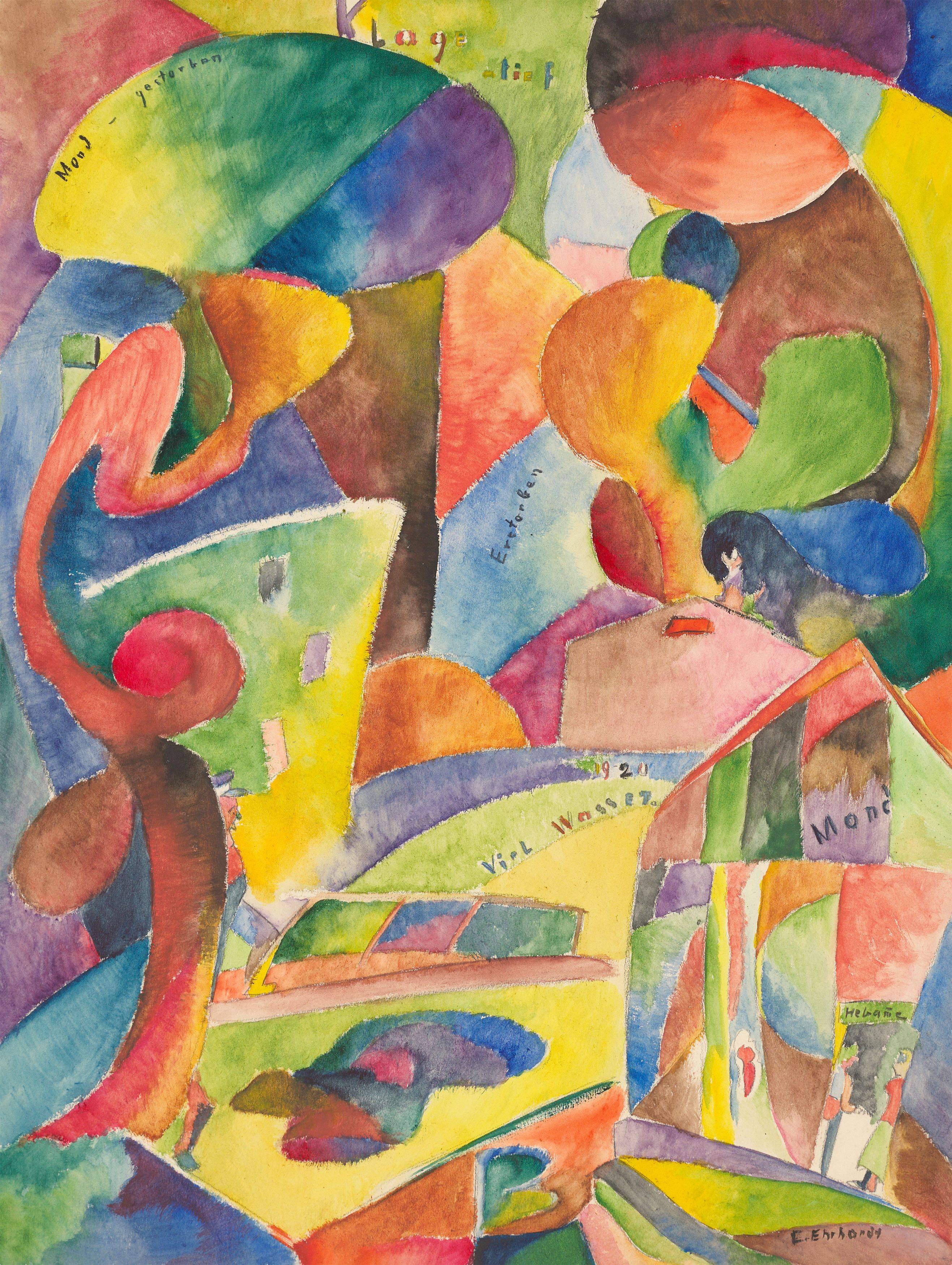 This picture shows the following artwork: Curt Ehrhardt. ”Mond gestorben – Klage tief”. 1920.