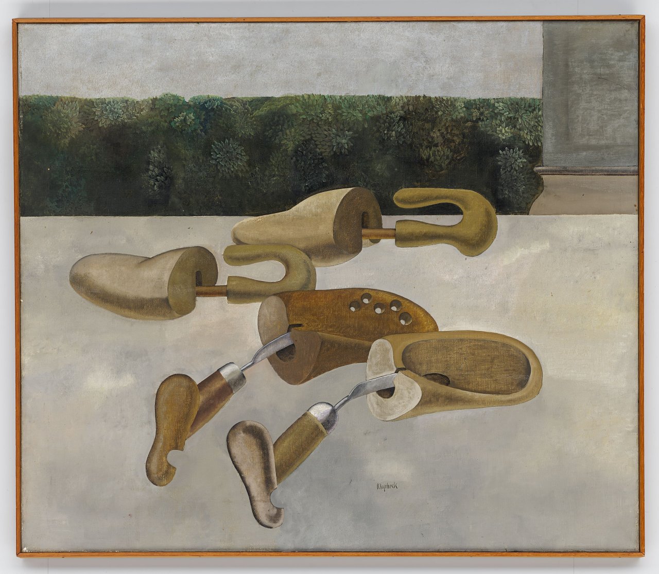 Auf diesem Bild ist das folgende Kunstwerk zu sehen: Konrad Klapheck. „Doppelhochzeit“. 1956.